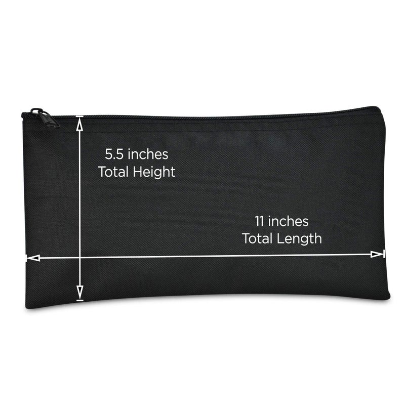DALIX Zipper Bank Deposit Money Bags Cash Coin Pouch 6 Pack in Black - Image 4